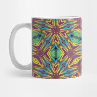 Retro Colors and Star Shaped Pattern - WelshDesignsTP004 Mug